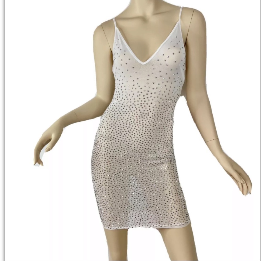 Celebrity Fashion Hera Sheer Rhinestone Dress